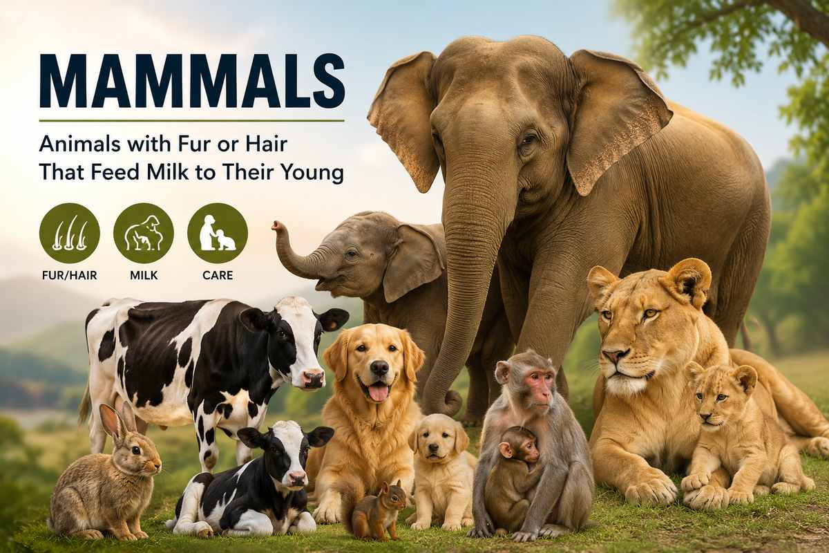 Mammals Animals with Fur or Hair That Feed Milk to Their Young
