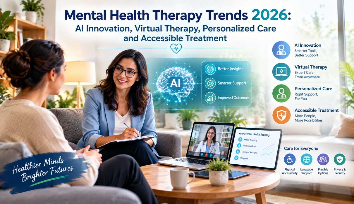 Mental Health Therapy Trends 2026: AI Innovation, Virtual Therapy, Personalized Care and Accessible Treatment